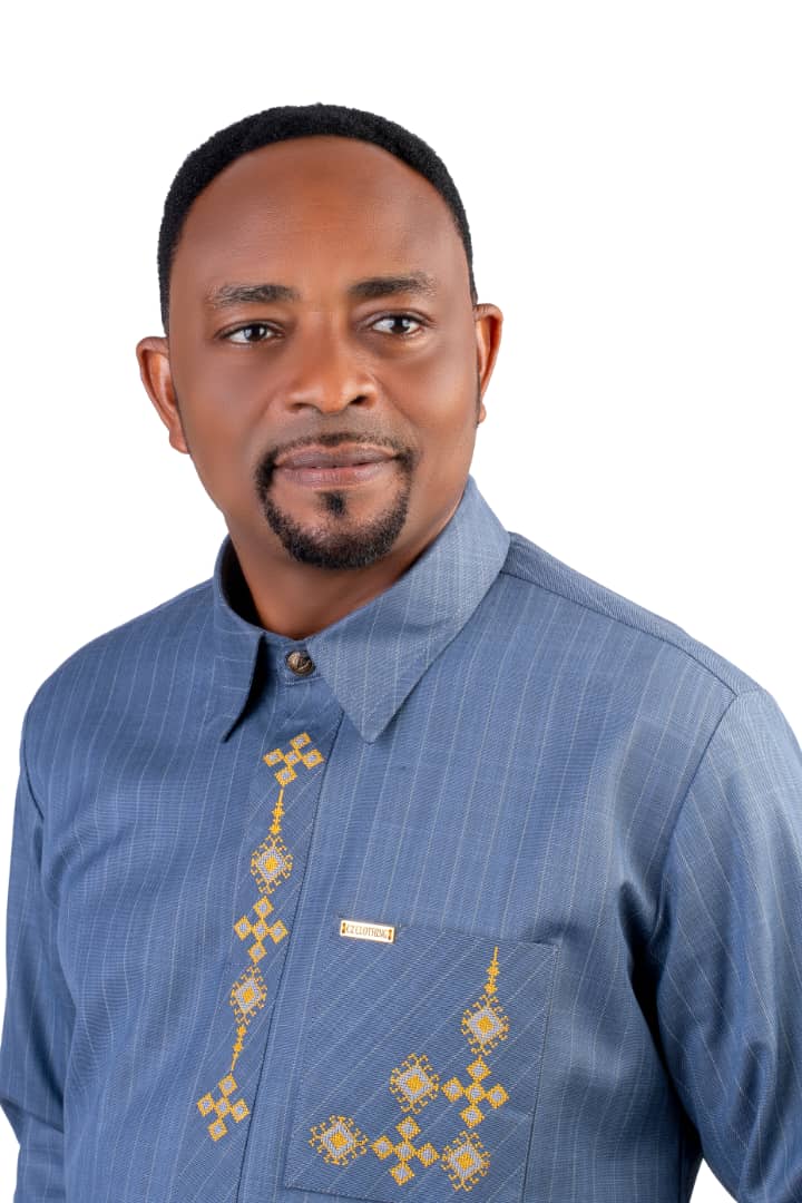 Prophet Enoch Laryea - Blue Embroidered Attire